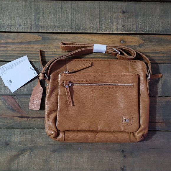 Wise Owl Genuine Nappa Leather Crossbody Bag - Picture 1 of 6